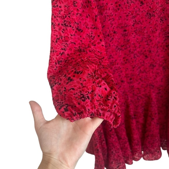 Alice + Olivia Women’s Floral Print Mini Dress Ruffle Flowy Size 2 - Picture 2 of 6